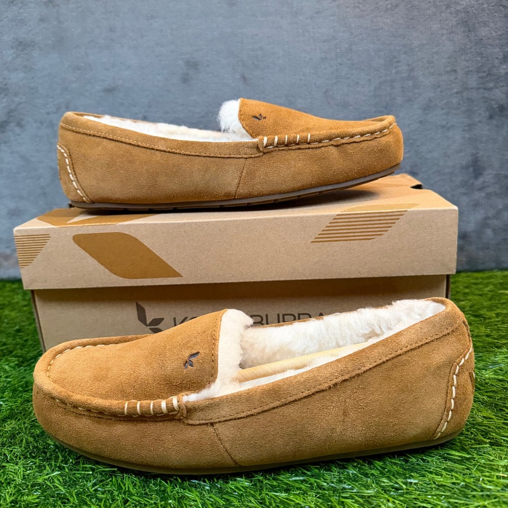 Koolaburra by UGG Lezly Slipper Womens Size 7 Chestnut Suede Faux Fur Lining New